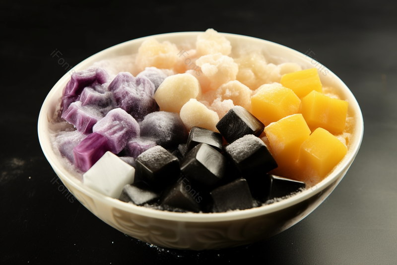 芋圆冰汤圆椰果红糖夏季甜品实拍,高清,摄影图,摄影图片,图片大全,摄影图免费下载